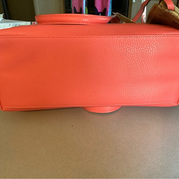 NEW!  Anne Klein, Hot Coral & Cork, Ladies Hand Bag - Picture 7 of 16
